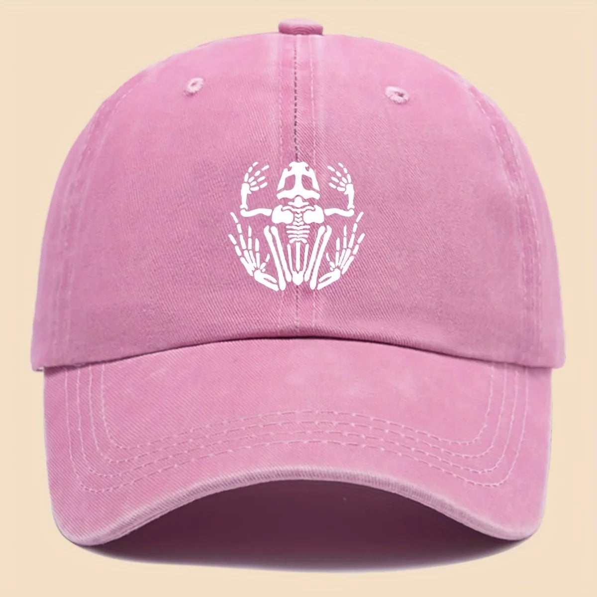 Skeleton Frog Printed Baseball Hat for Men and Women