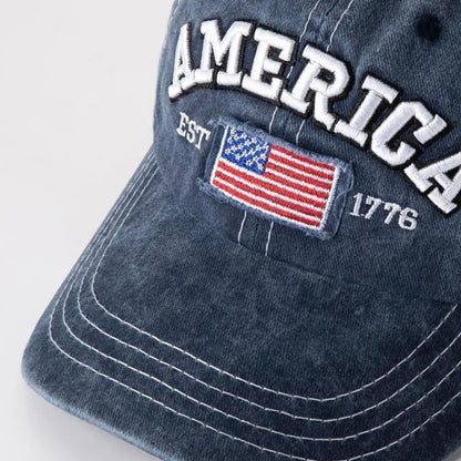 Vintage USA Flag Embroidered Baseball Cap