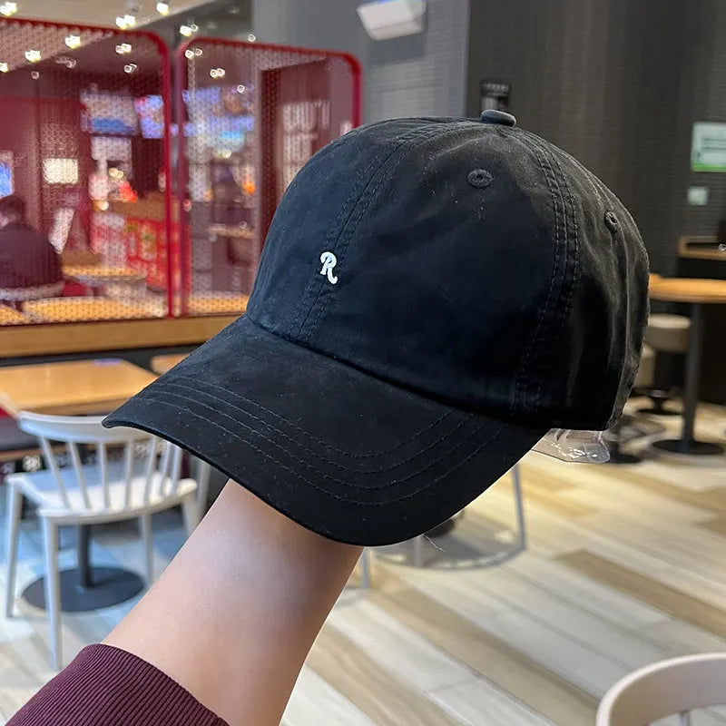 Simple Letter Baseball Cap for Women Korean