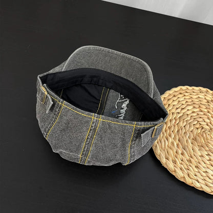 Harajuku Style Retro Wash Denim Forward Hats