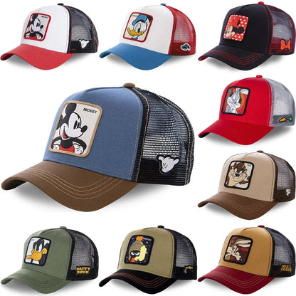 Cartoon Anime Baseball Cap Cute Embroidery Mickey Donald Duck Sun Hat