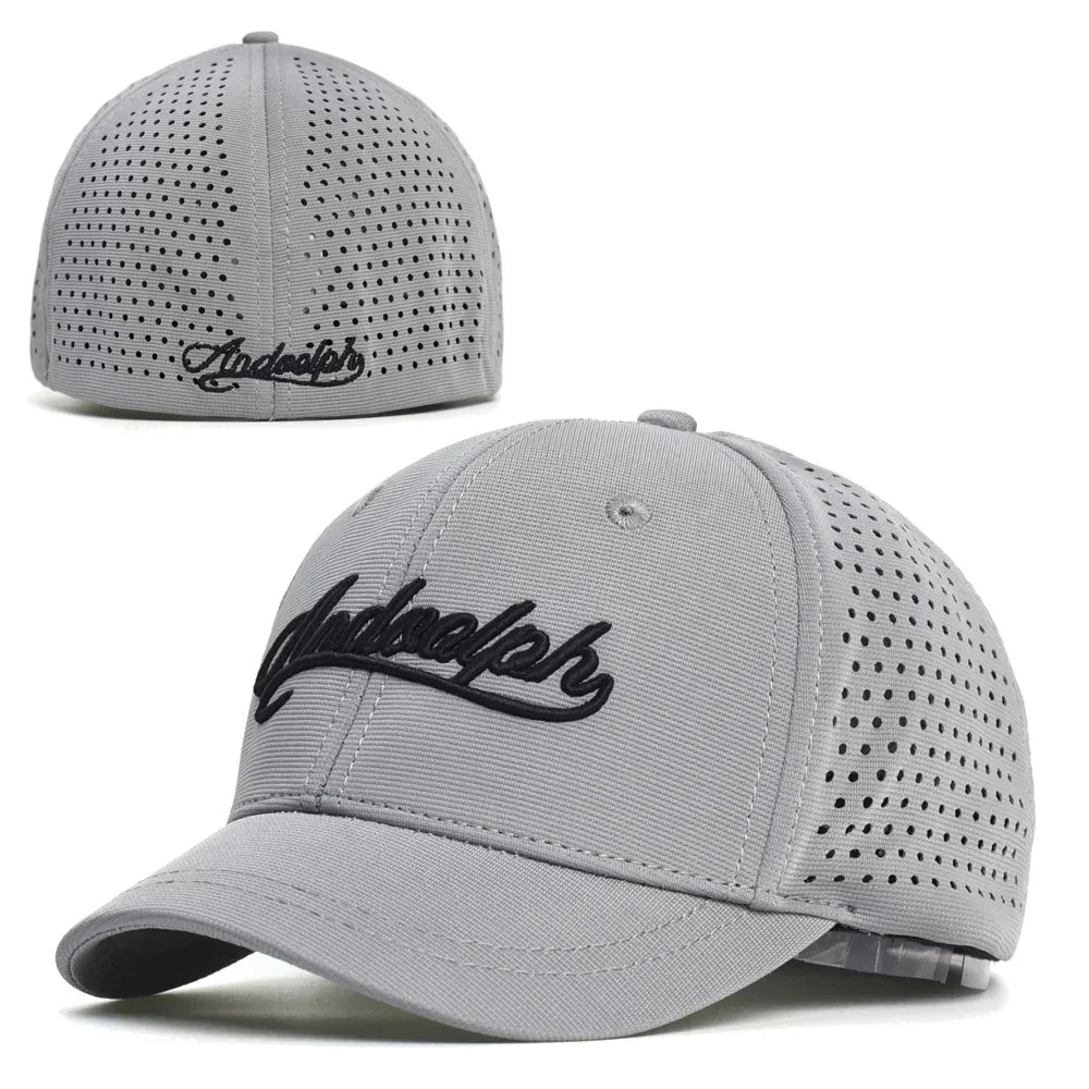 Mesh Short Brim Back Closed Baseball Cap Men Women