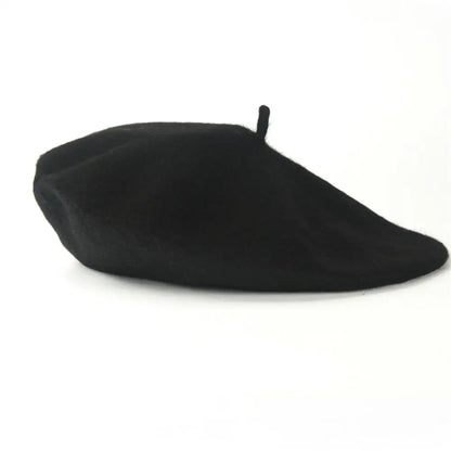 Multi-Color Wool Thick Berets Winter Autumn Artist French Retro Plain Painter Hat