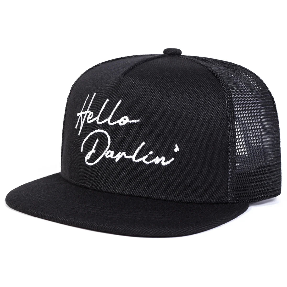 Unisex Hello Darlin Embroidery Hip-hop Net Hats Spring Summer