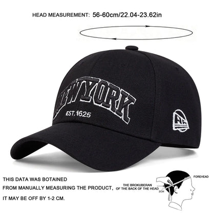 New York Letter Embroidery Baseball Caps Autumn Outdoor Adjustable Casual Hats Sunscreen Hat