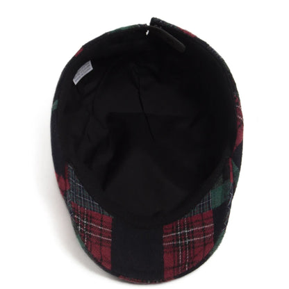 New Y2k Patchwork Big Plaid Beret Casual Men Women's