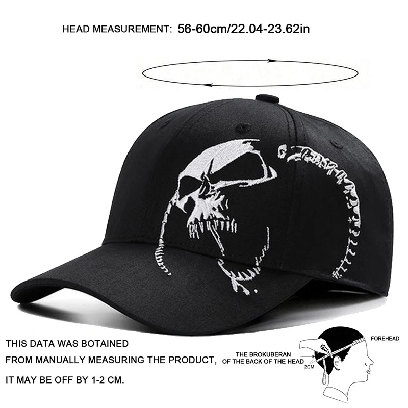 Unisex Side Skull Pattern Embroidery Baseball Caps Spring and Autumn