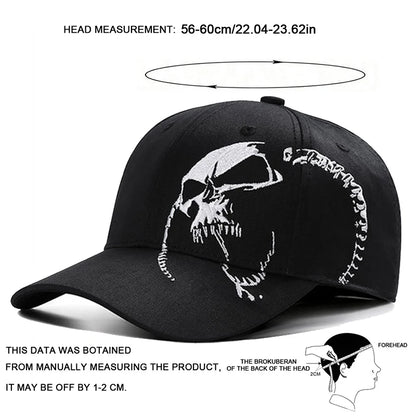 Unisex Side Skull Pattern Embroidery Baseball Caps Spring and Autumn