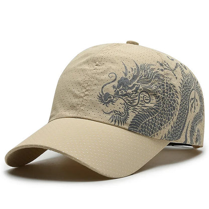 Style Dragon Print Baseball Cap Quick-Dry Outdoor Sun Hat