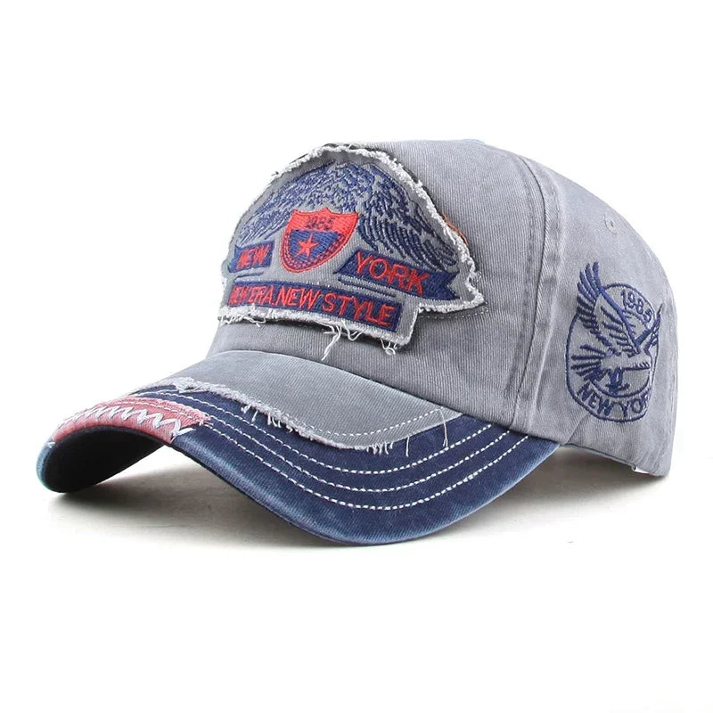 Unisex Washed Cotton Peaked Cap Fashion Letters Adjustable Snapback Baseball Caps Trucker Hat Bonnet