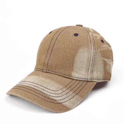 Retro Faded Denim Baseball Cap Washed Cotton Distressed Adjustable