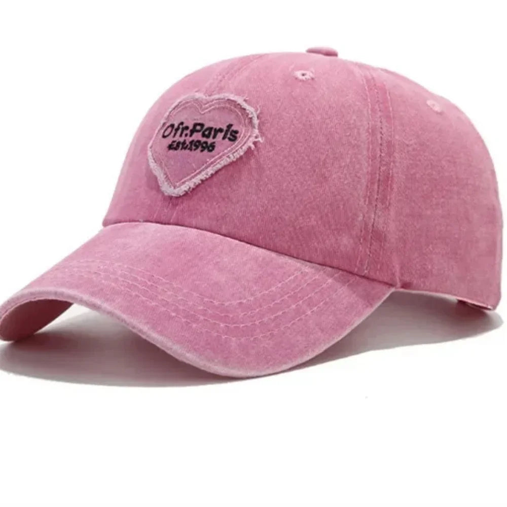 Heart Letter Embroidery Baseball Cap For Women