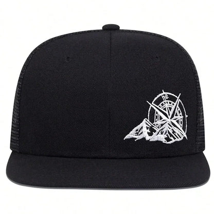 Unisex Compass Mountain Embroidery Baseball Net Hats Spring Summer
