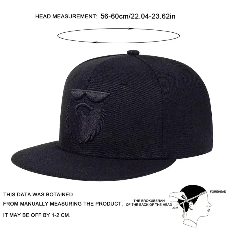 Unisex Beard Old Men Embroidery Hip-Hop Hats Spring Autumn