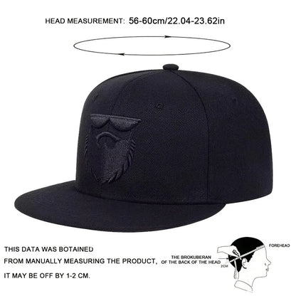 Unisex Beard Old Men Embroidery Hip-Hop Hats Spring Autumn