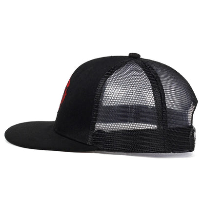 Unisex Lion Head Embroidery Hip-hop Net Hats Spring Summer