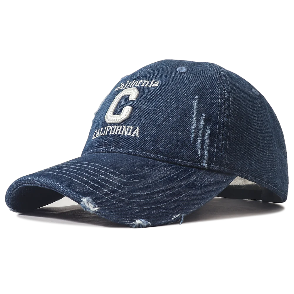 New Letter C Embroidered Washed Denim Baseball Cap