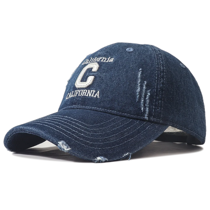 New Letter C Embroidered Washed Denim Baseball Cap