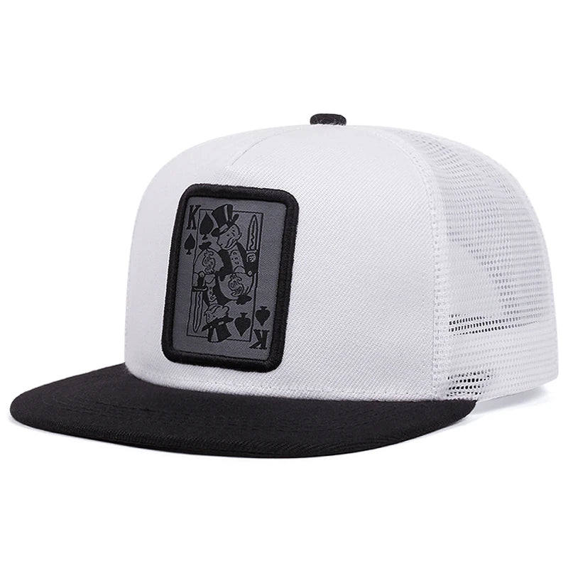 Snapback Hat Poker Character K Embroidered Flat Edge Hat Fashion Hip Hop Hat