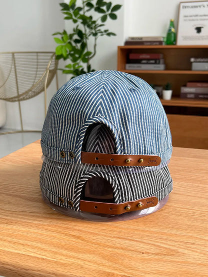 Striped Hip-Hop Short Brim Couple's Baseball Cap