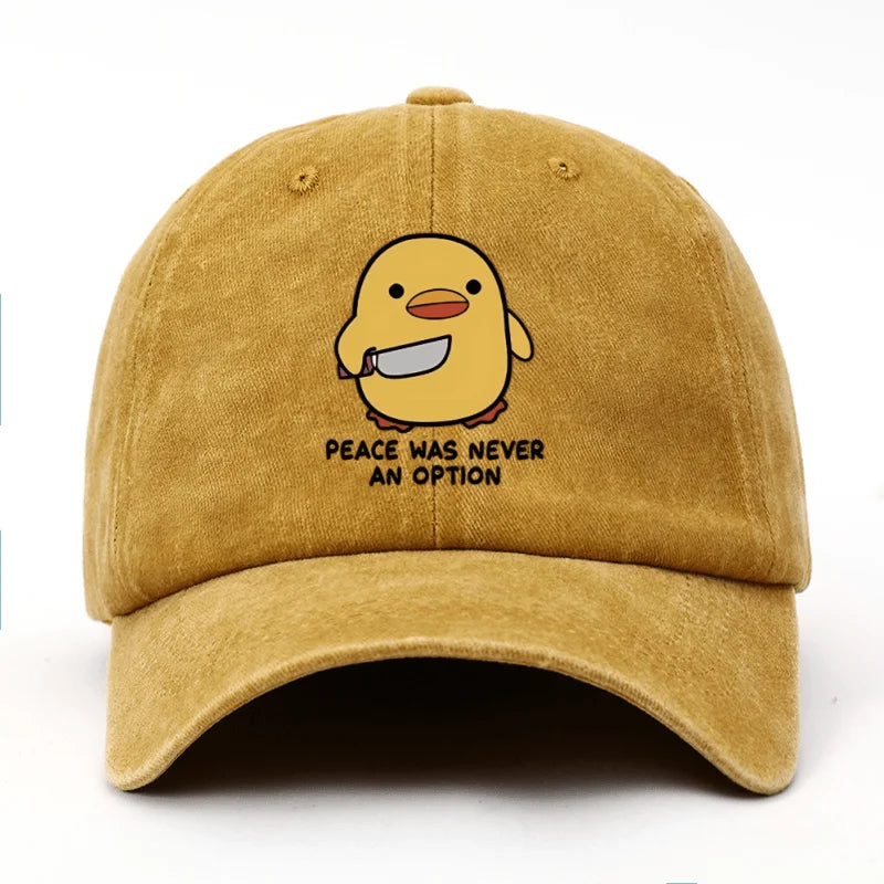Yellow Duck Letter Printed Baseball Hat for Men and Women