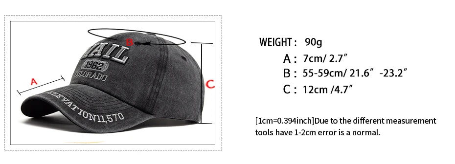 Men's Baseball Cap Fashion Vail Letter Embroidered Cotton Soft Top Women Hats