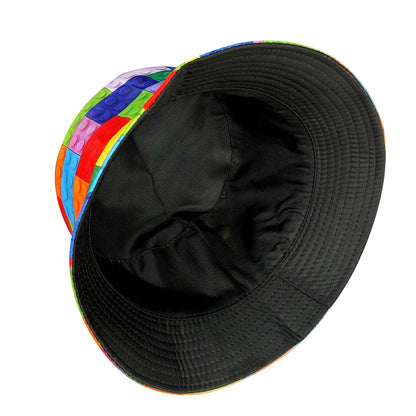 Personalized Building Block Puzzle Fisherman's Hat,  Foldable Stylish Bucket Hat, All-Season Bucket Hat