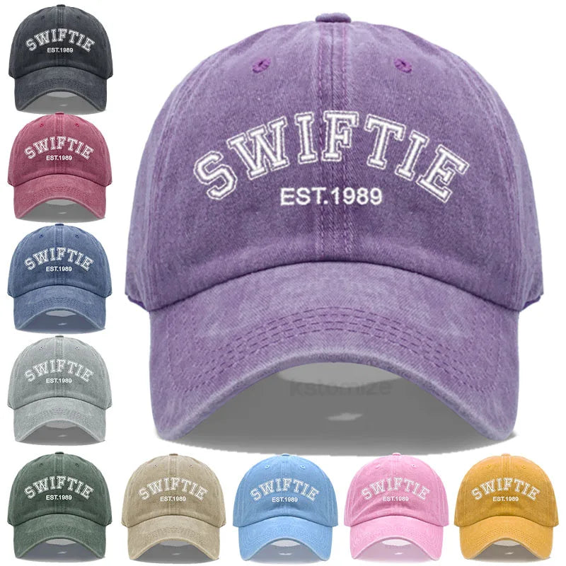 1989 Embroidery Baseball Cap for Men Women Unisex Washed Cotton