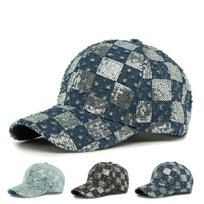 Sequined Ethnic Style Baseball Cap Women