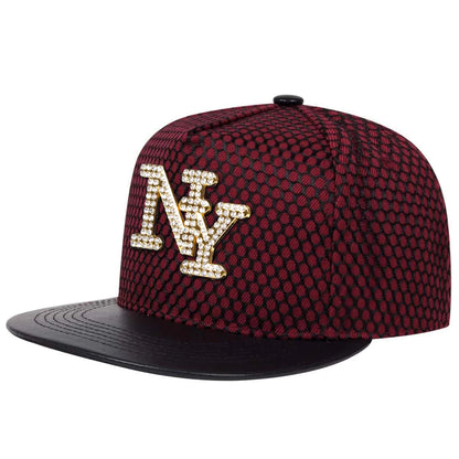 Unisex Letter Label Leather Hip-Hop Hats