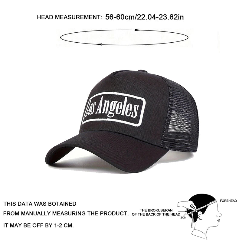 Unisex Los Angeles Print Baseball Net Caps Spring and Summer
