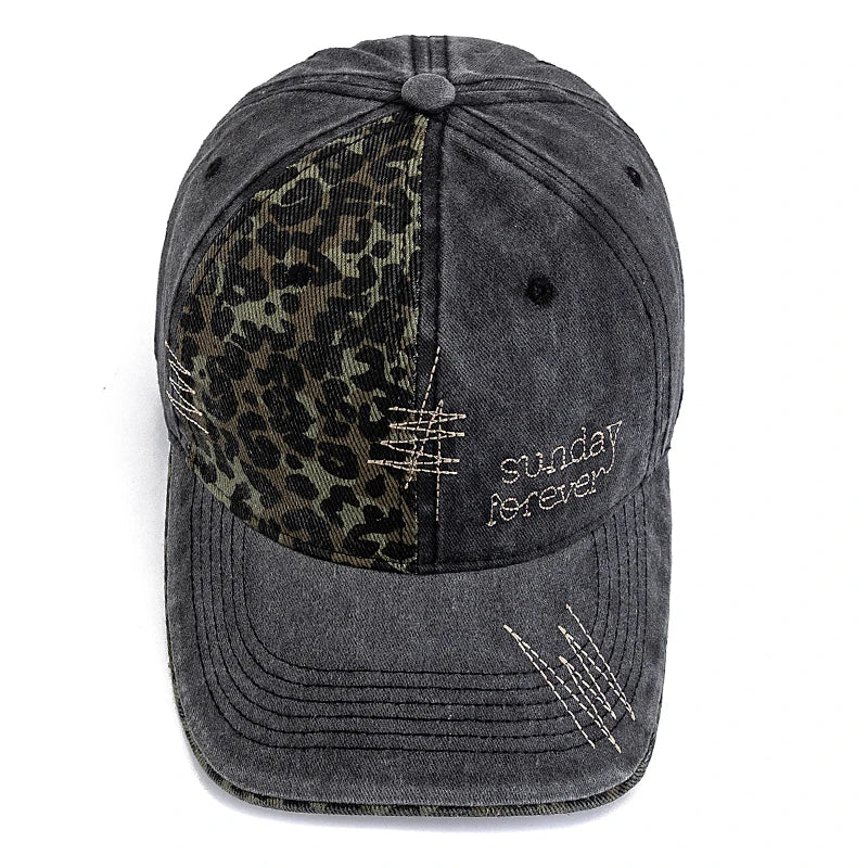 Y2K Baseball Cap Fashion Leopard Patch For Women
