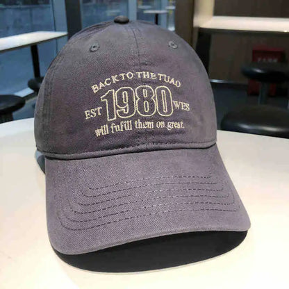 Fashion Solid Color Baseball Hat for Women Cotton Letter Embroidery