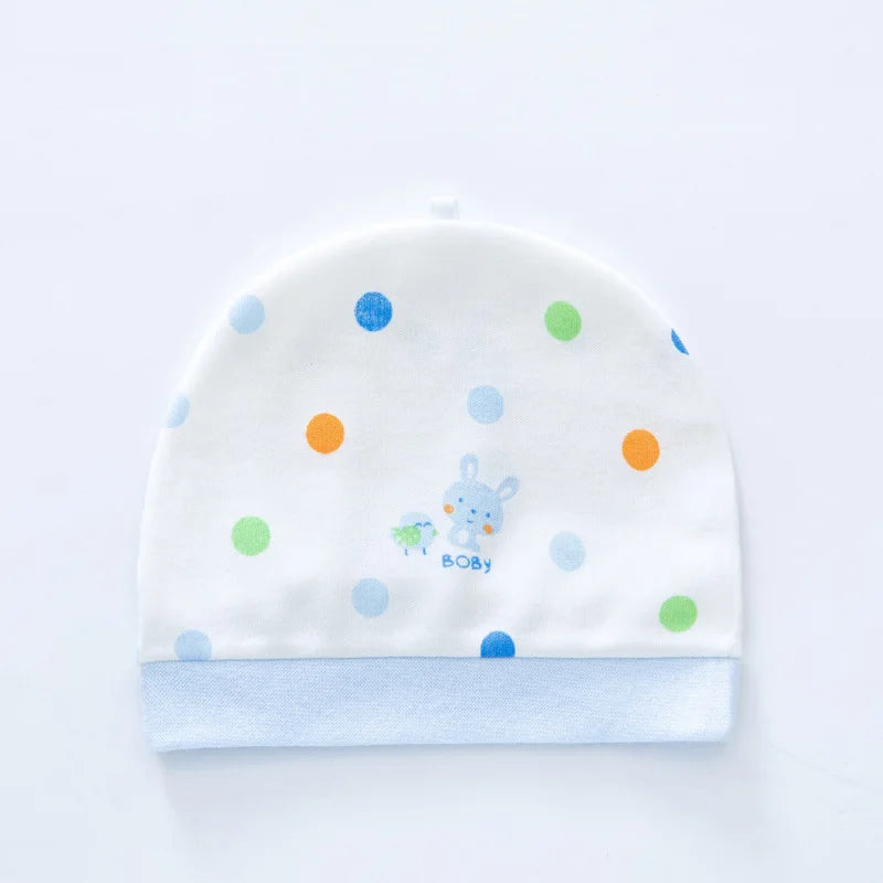 Soft Infant Beanies Caps Baby Hat Cartoon Bear Boneless Muslin Hat Newborn 0-3M