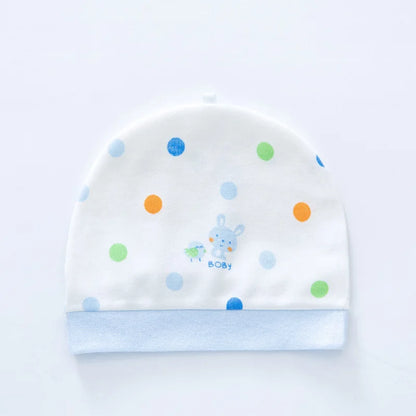 Soft Infant Beanies Caps Baby Hat Cartoon Bear Boneless Muslin Hat Newborn 0-3M