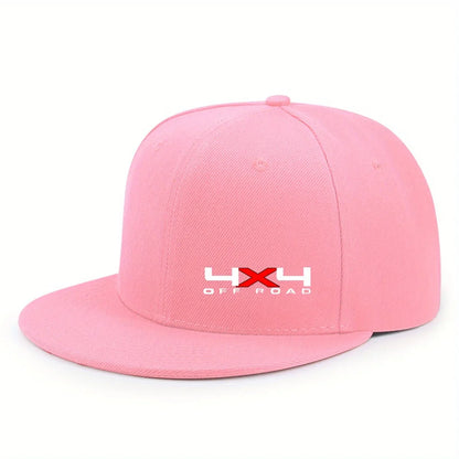 Unisex Adjustable Flat Brim Hip Hop Snapback Hat Solid Color Outdoor Daily Wear