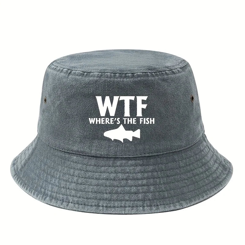 Male and Female Outdoor Fishing Fisherman Hat Where's The Fish Print