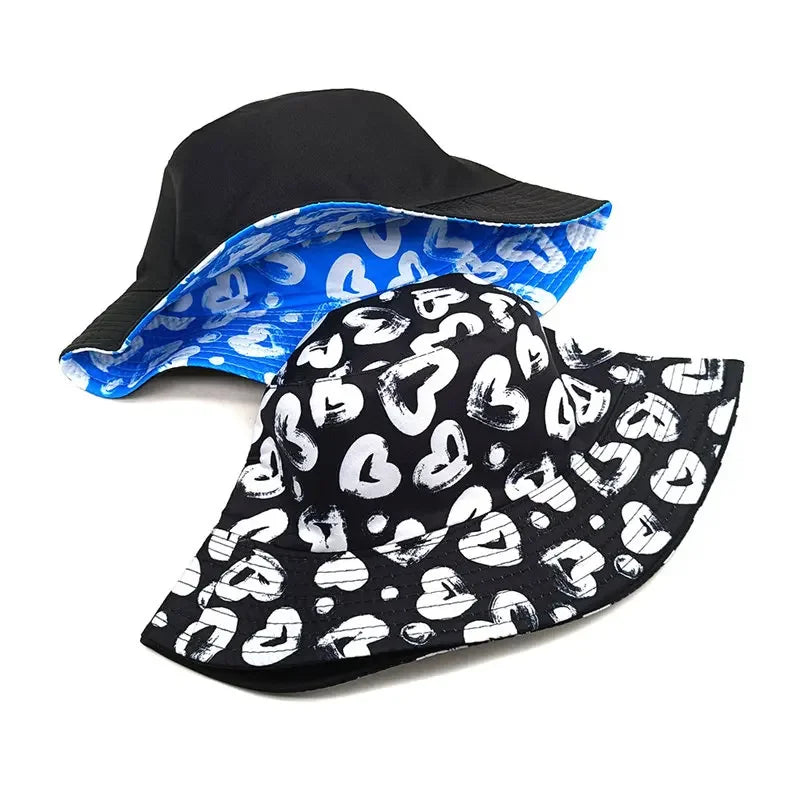 Four Seasons Polyester Cartoon Love Print Bucket Hat