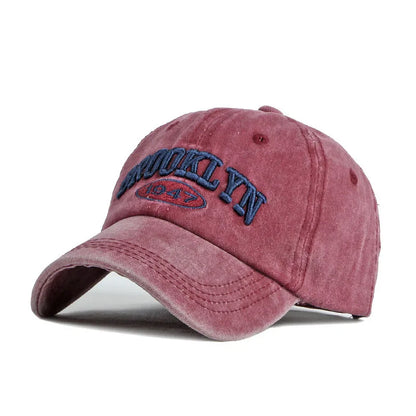 New York Washed Cotton Cap For Men Women