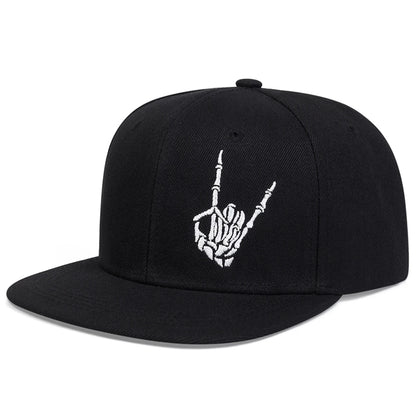 Unisex Skeleton Fingers Embroidery Hip-hop Hats Spring Autumn