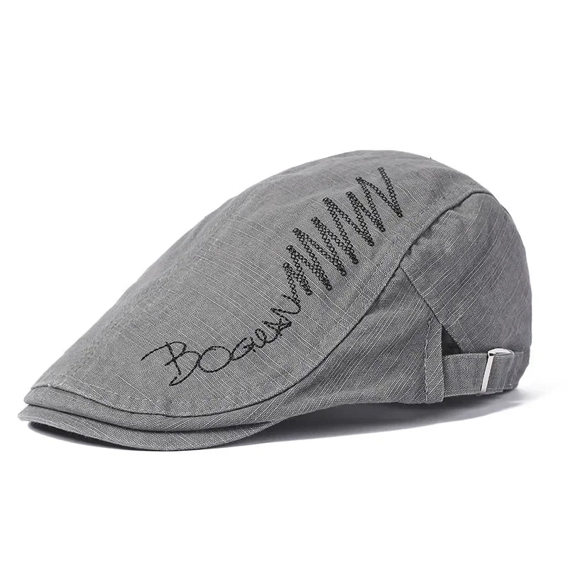 Four Seasons Cotton Letter Embroidery Newsboy Caps