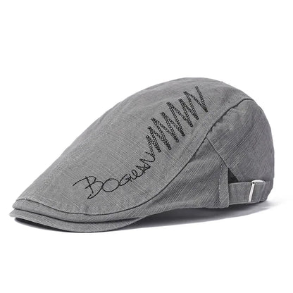 Four Seasons Cotton Letter Embroidery Newsboy Caps