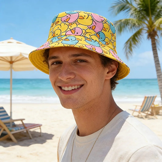 Reversible Bucket Hat Unisex Anti-UV Hip-Hop Street Dance Hat