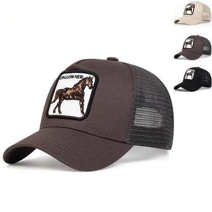 Unisex STALLION HER Letter Embroidery Baseball Net Caps Outdoor Adjustable Casual Hats Dad Hat Sunscreen Hat
