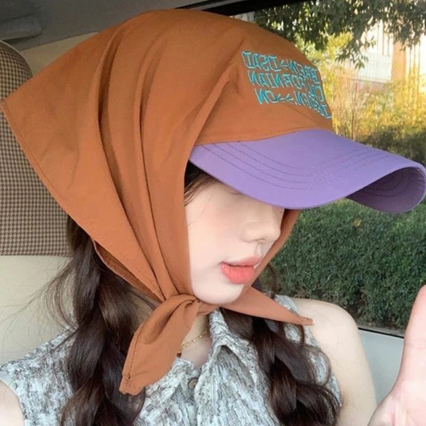 Bandana Embroidery Baseball Cap Self-Tie Headwrap Skull Cap