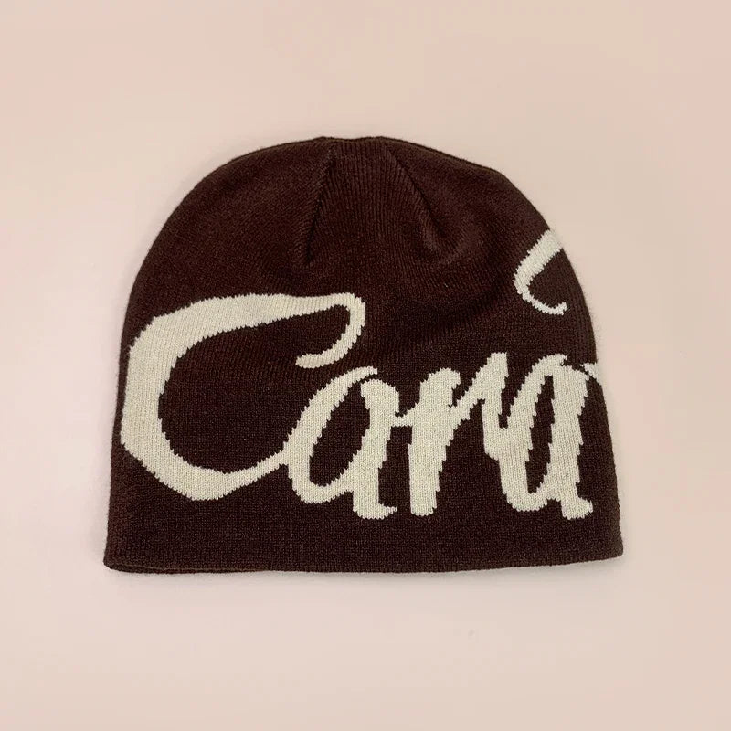 Color Block Letter Wool Knitted Hats