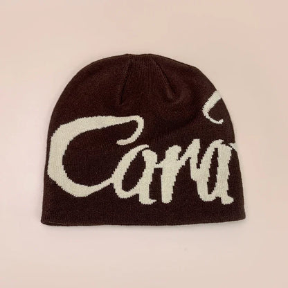 Color Block Letter Wool Knitted Hats