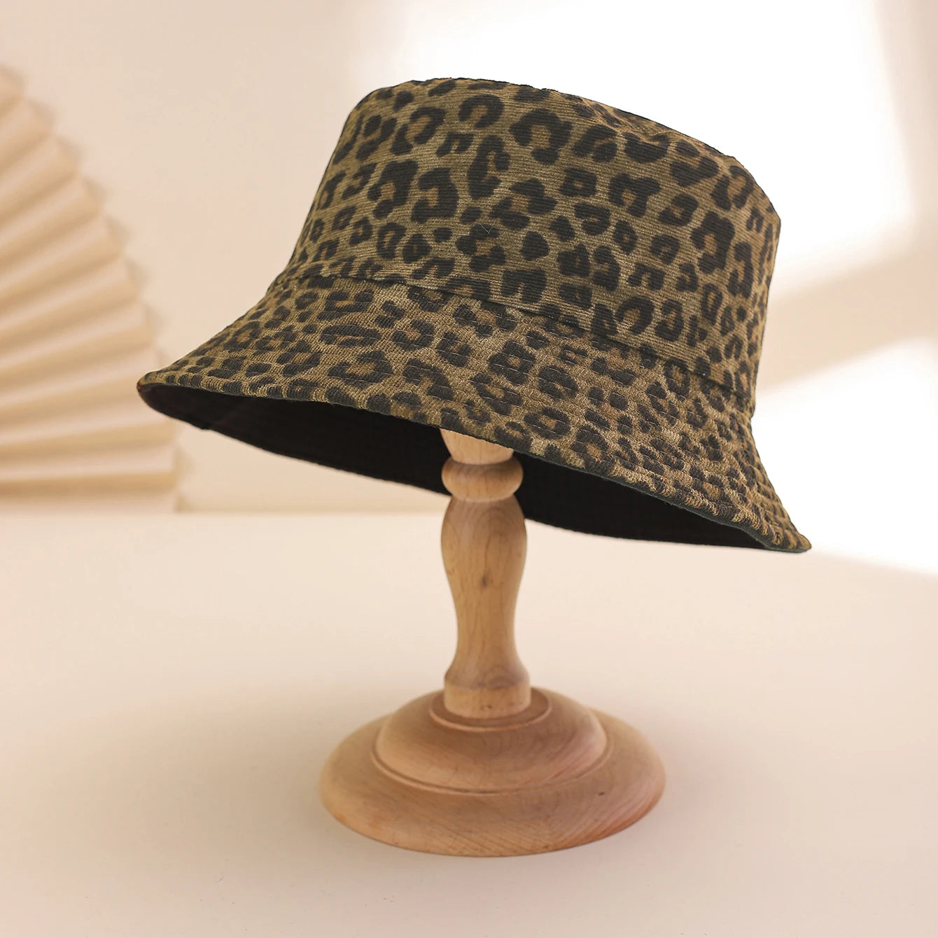 Fashion Leopard Print Wide Brim Fisherman Hat