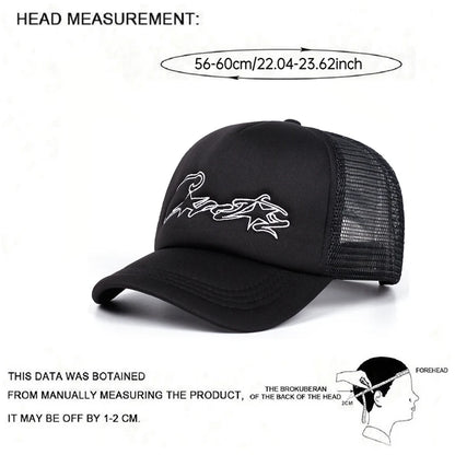 Breathable Mesh Hat C Five pointed Star Embroidered Street Hip Hop Hat Daily Commuting Wear Baseball Hat