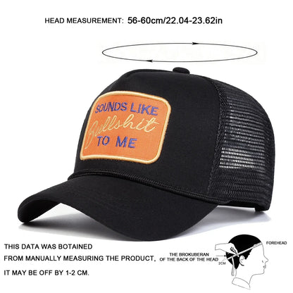 Unisex Bullshit Letter Embroidery Baseball Net Caps Spring Summer